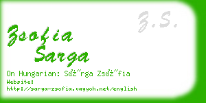 zsofia sarga business card